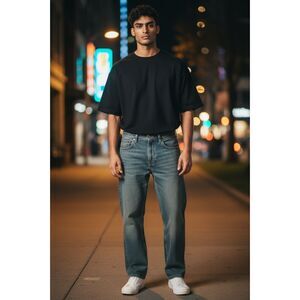 ZARA Men’s Straight Leg Denim Jeans Size 34 Light Wash Casual Everyday Pants